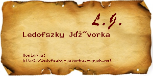 Ledofszky Jávorka névjegykártya